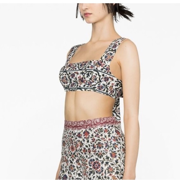 Boteh White Verbena Paisley-print Crop Top - Picture 3 of 8